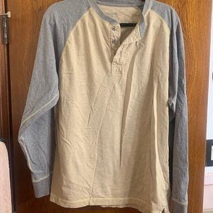 Men’s redhead large hundred percent, cotton, beige and gray nice long sleeve